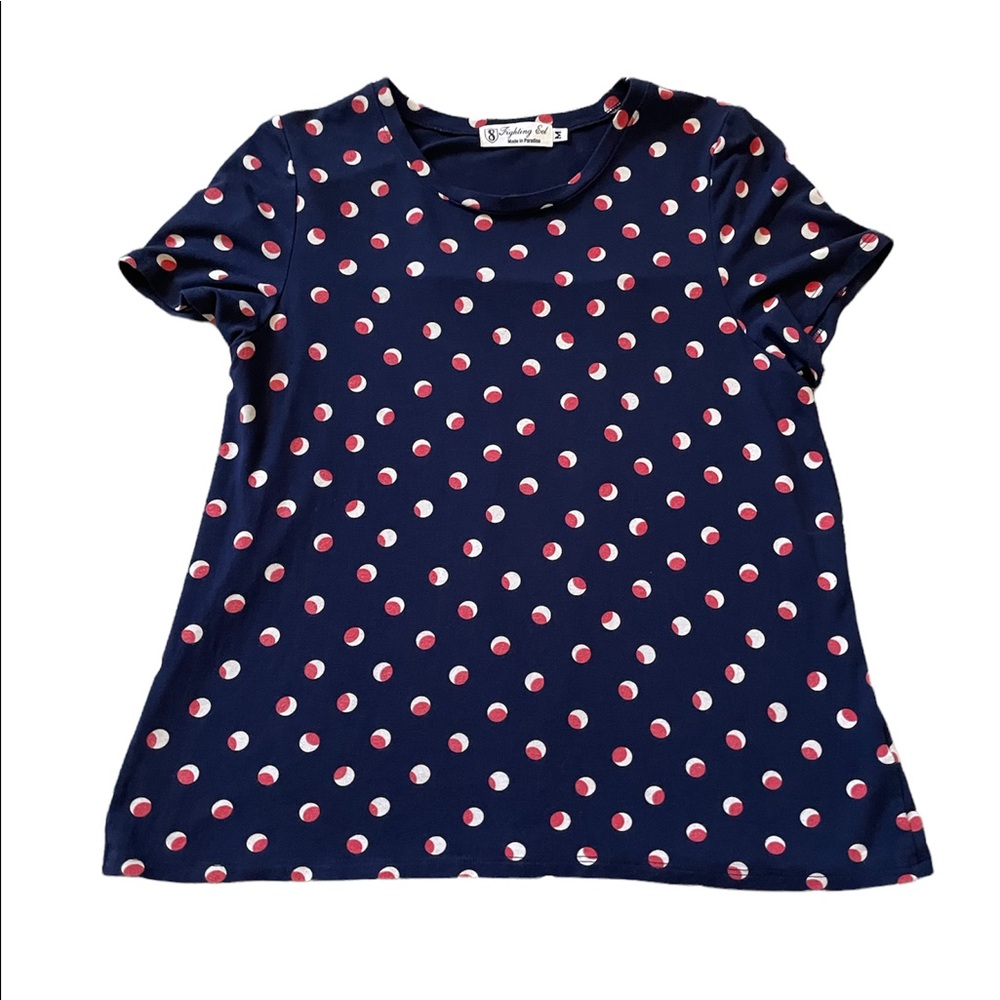 FIGHTING EEL women’s top Sz M. Navy blue. Cute split back detail. EUC.